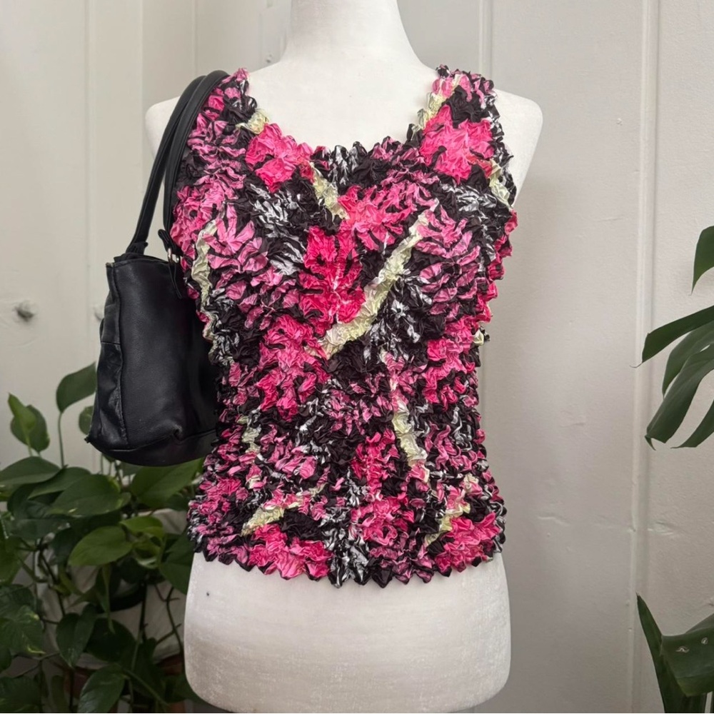 VTG Foral/Zebra Accordion Top
